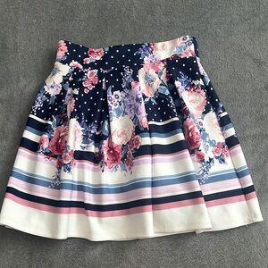 Beautees Floral Navy and Pink Kids Skirt